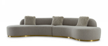 Load image into Gallery viewer, Glam Grey Fabric Curved Sectional Sofa