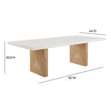 Load image into Gallery viewer, White Gloss and Natural Ash Dining Table
