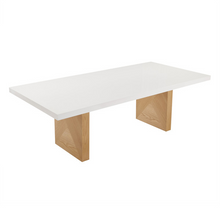 Load image into Gallery viewer, White Gloss and Natural Ash Dining Table
